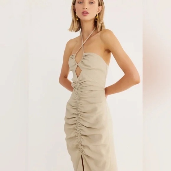 Rumer Estelle Halter Maxi Dress Size M - Picture 3 of 15